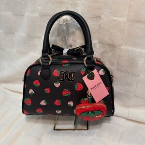 Juicy Couture Black Bag with Strawberry Design